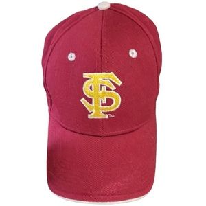 FLORIDA STATE UNIVERSITY OFFICIAL BASEBALL CAP W/ADJUST VELCRO BACK GARNET GOLD
